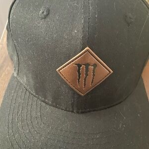 Monster Energy Leather Patch Black Baseball Cap